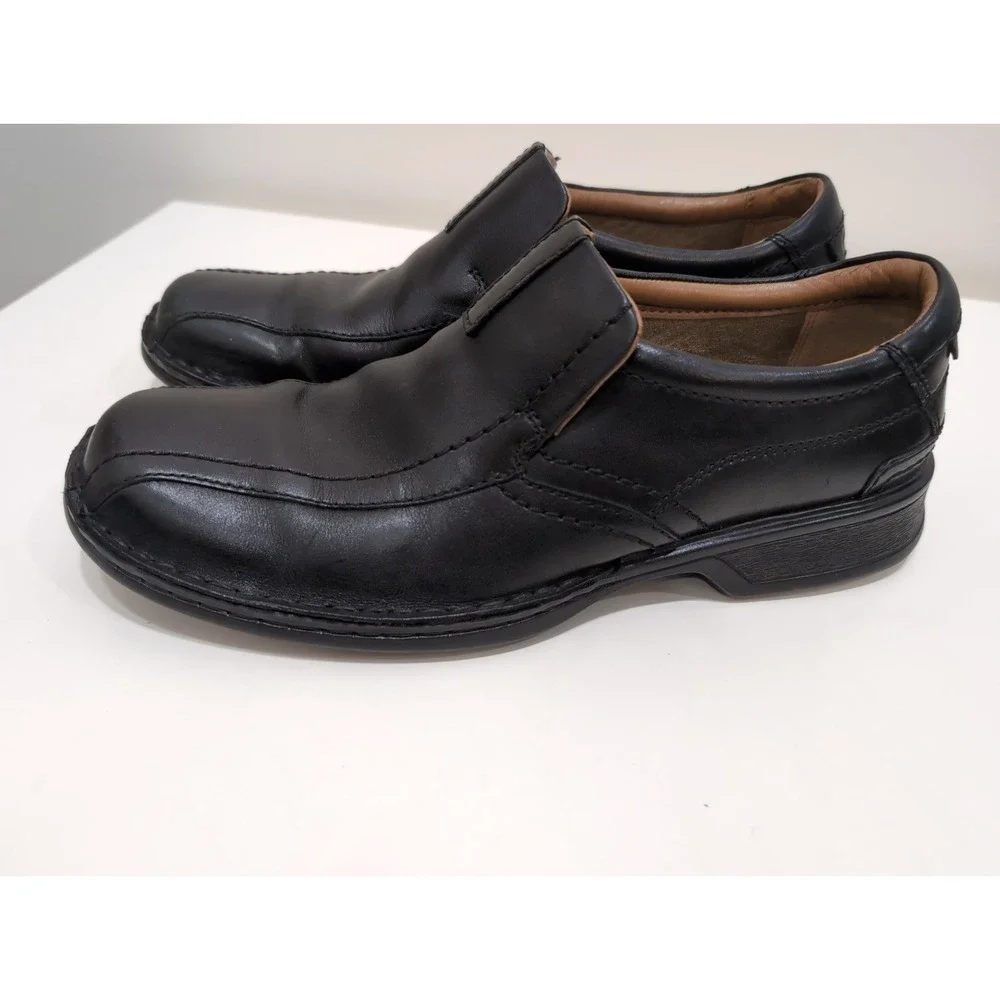Clarks Collection Men's Escalade Step Loafer Black Leather Shoes 9M US